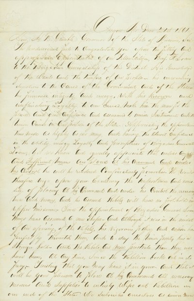A Petition to Fund and Supply Militia Under General Benjamin Loan by John H.C. Curtis